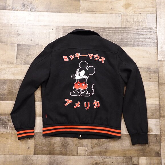 Disney x Forever 21 Mickey Mouse Varsity Jacket Men’s Medium – Black/Red